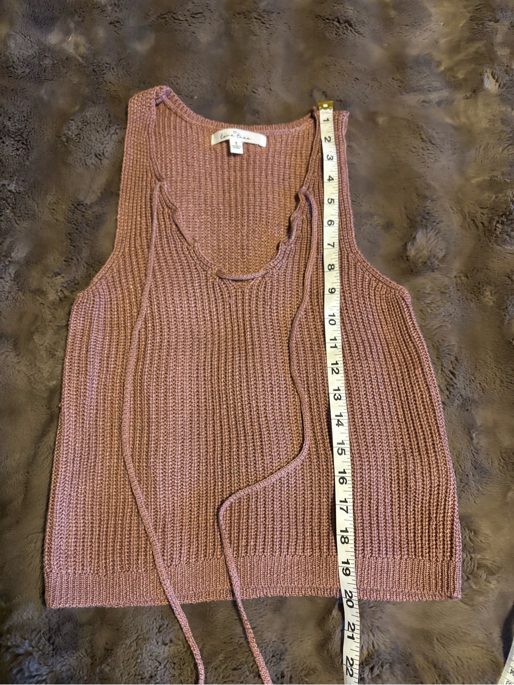 Love tree, mauve knit tank top - Picture 5 of 6